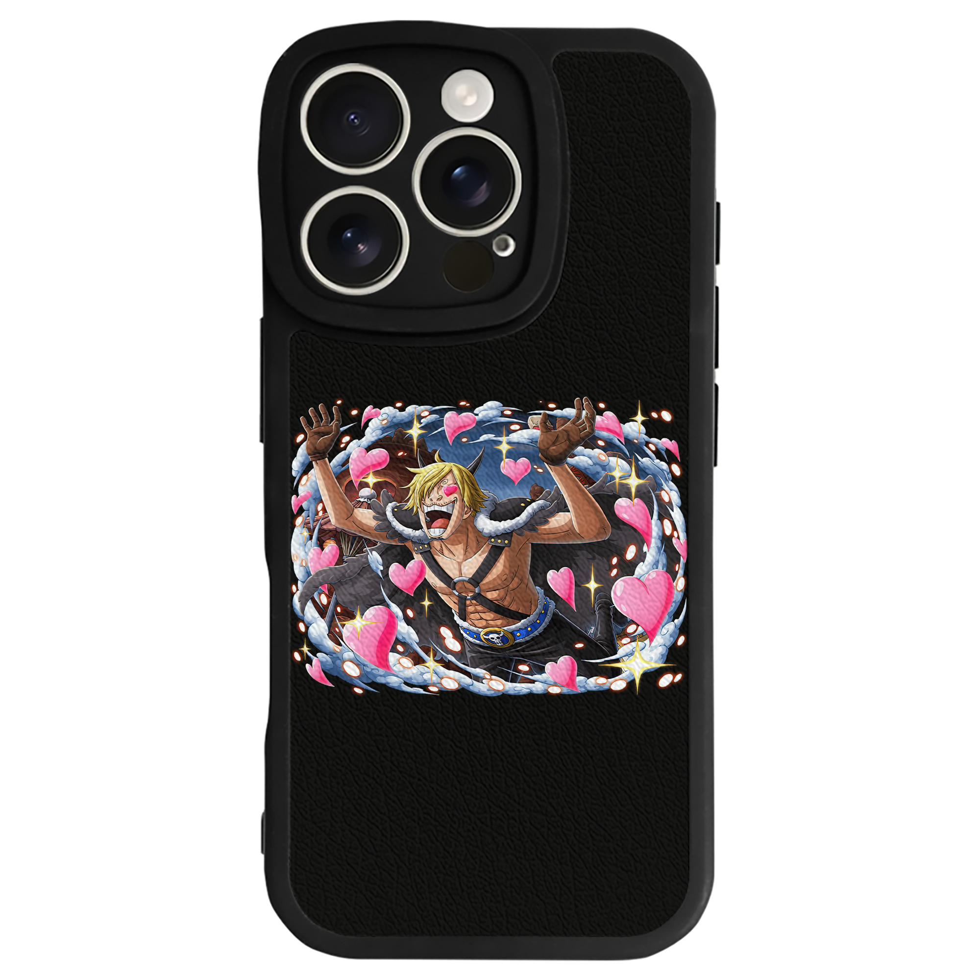 （画像用） ワンピース サンジ ONE PIECE Sanji 【iPhone 16シリーズ対応】シリコンスマホケース（レザー調） 材質：シリコン